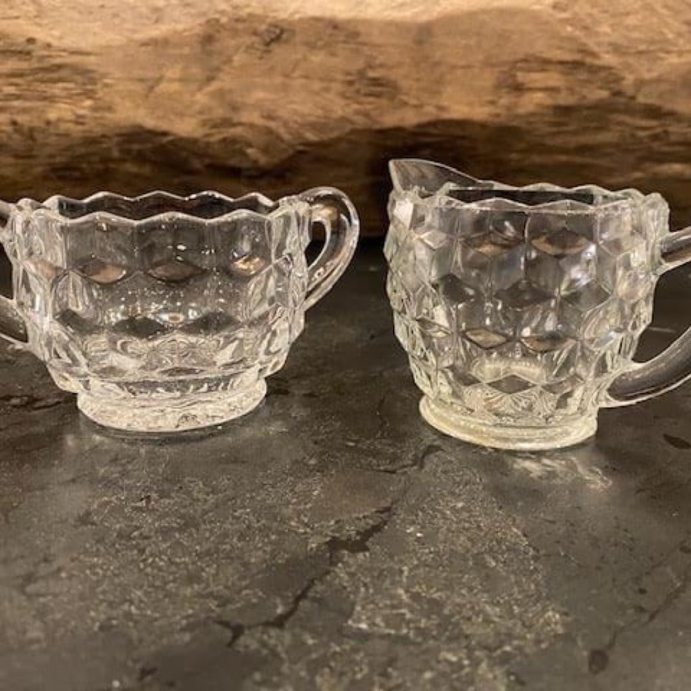 Creamer and Open Sugar, American Clear by FOSTORIA